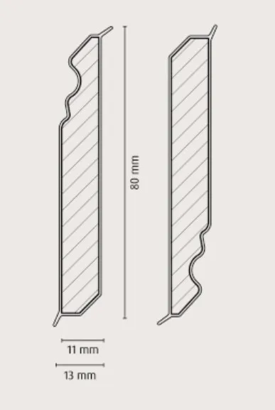 Sockelleiste FN Swing-X 80 wei&szlig;