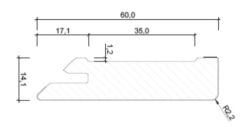 Sockelleiste G&J MDF R3-Radius