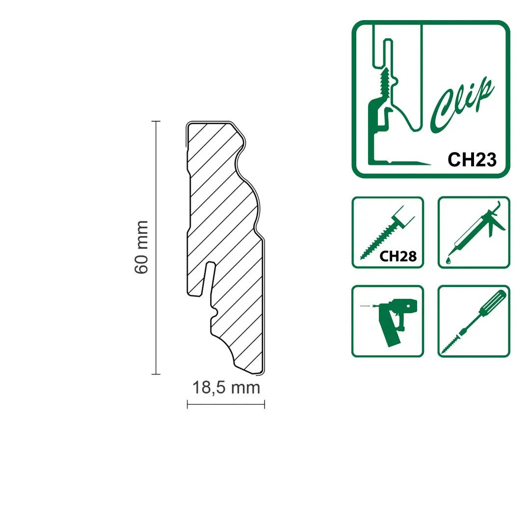 Sockelleiste G&J MDF profiliert FU 65L