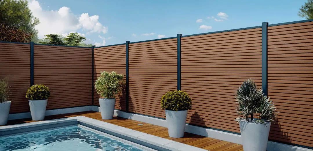 WPC Zaunprofil Modern Teak
