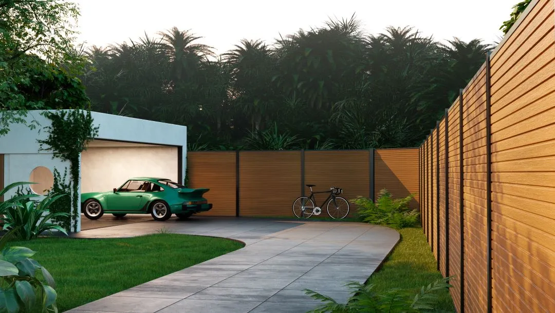 WPC Zaunprofil Modern Teak